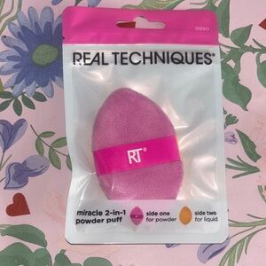 Real Techniques Hot Pink and Orange 2-in-1 Makeup Powder Puff
